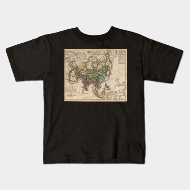 Vintage Map of Asia (1805) Kids T-Shirt by Bravuramedia